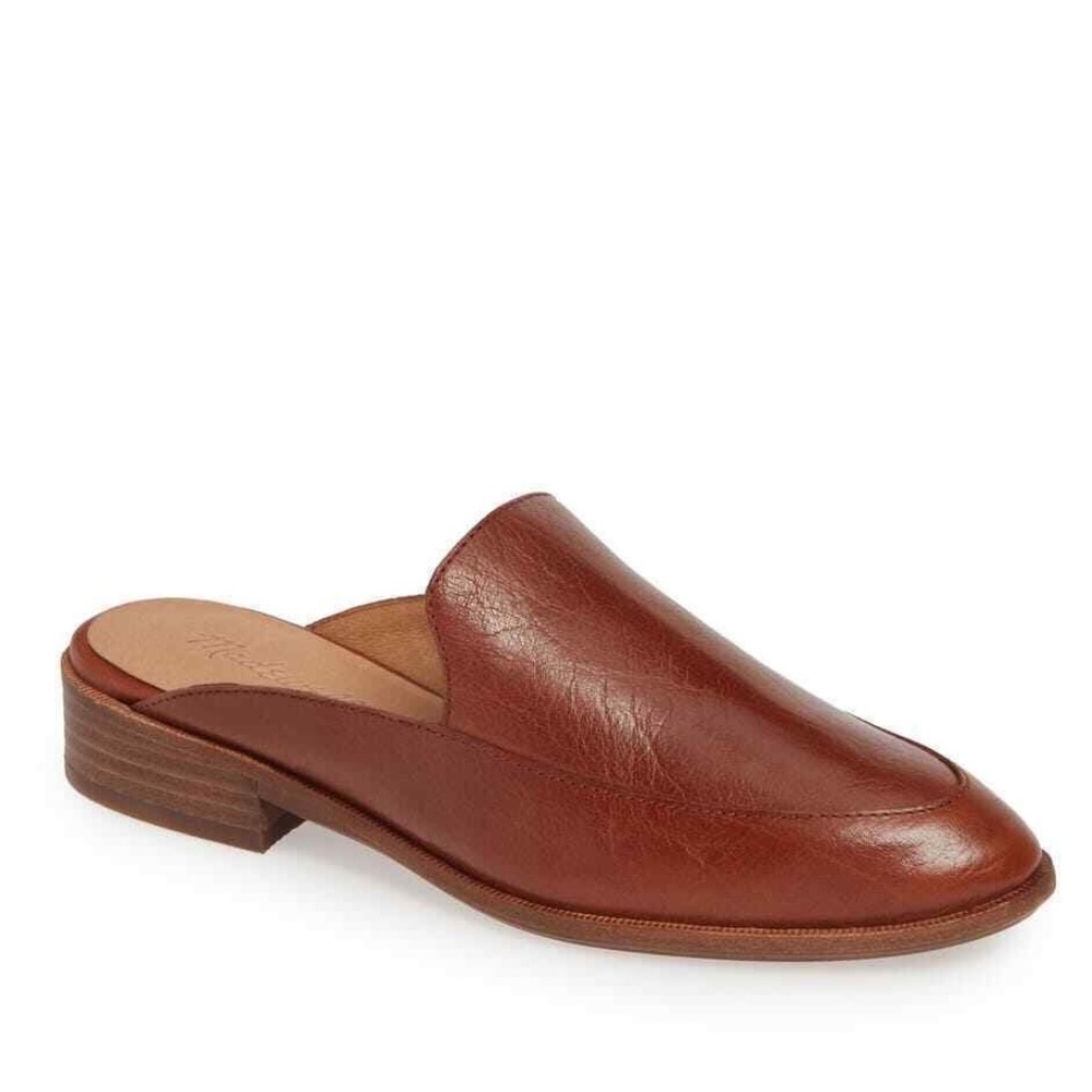 Madewell Frances Genuine Leather Mule - Mahogany Brown - Size 7.5